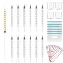 60 Sets 1Ml Colostrum Collector Kit Include 60 1ml No Needle Sterile Syringes with Cap, 4 Measuring Cup, 6 Zip-lock Storage Bags, 60 Labels for Breast Milk Collector
