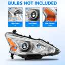 ELH Headlight Assembly Compatible With 2013-2015 13-15 Altima 2013 2014 2015 13 14 15 Altima S/SL/SV Only Fit 4 Door (Chrome Housing Amber Reflector)