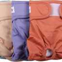 Vecomfy Reusable Female Dog Diapers for Small Dogs,(4 Pack) Easy Absorbent Puppy Diapers for Peeing,in Heat,Dog Period Panties,S