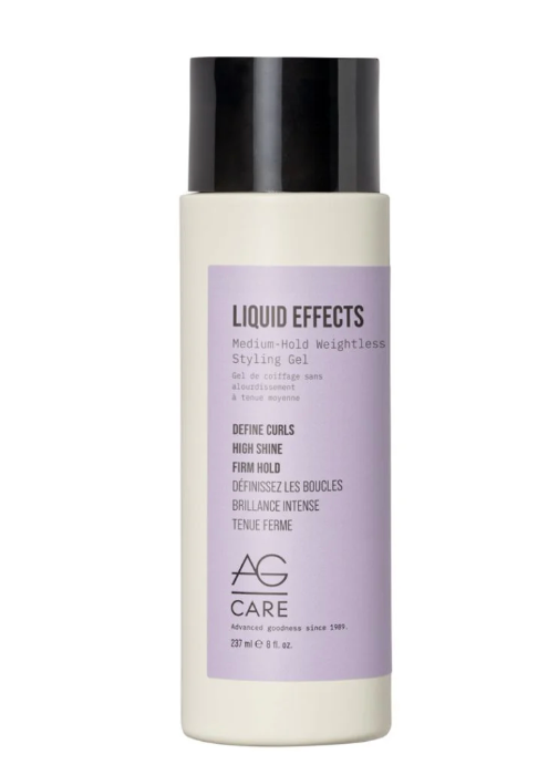 AG Care Liquid Effects MediumHold Weighless Styling Gel  LongLasting Hold, Shine & Humidity Resistance  Enhances Natural Curl, 8 Fl Oz