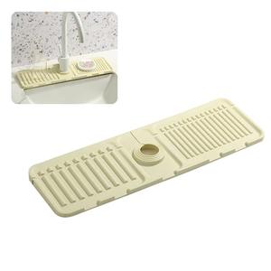 Faucet Mat for Kitchen Sink - 2024 Upgraded Premium Silicone Splash Guard with Fast Drying Properties - Protective Sink Tray Ideal for Stone Sinks in Kitchen & Bathroom (1, Beige), Set of 2 Faucet Mat for Kitchen Sink - 2024 Upgraded Premium Silicone Splash Guard with Fast Drying Properties - Protective Sink Tray Ideal for Stone Sinks in Kitchen & Bathroom (1, Beige), Set of 2