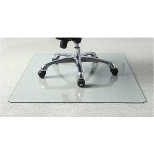 Lorell Tempered Glass Chairmat, 46" Width x 36" Depth x 0.25" Thickness, Clear, 1 Each