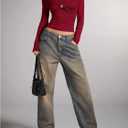 WDIRARA Women's Twist Front Ruched Cut Out T Shirt Long Sleeve Going Out Tops (L)