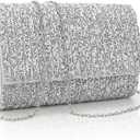 Women Sparkly Evening Clutch Bag Dazzling Rhinestone Purse Bling Envelope Handbag Bridal Shiny Wallet for Wedding Prom Party