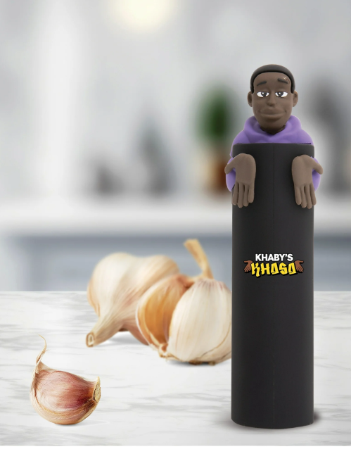 Khaby Lame Garlic Peeler Silicone Tube Roller, Easy to Use, Dishwasher Safe, Black