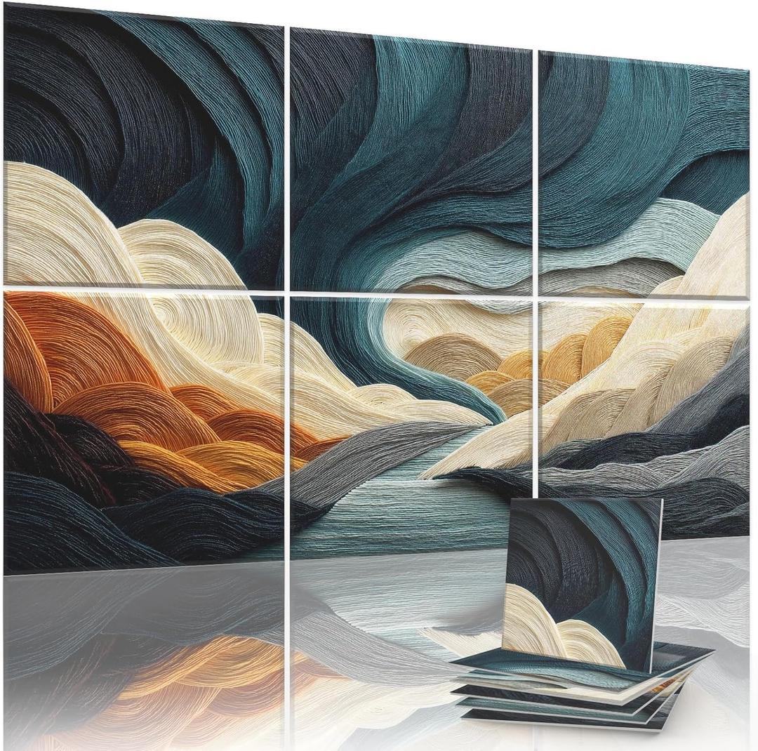6 Pack Sound Absorbing Panels 72x48 Inch Decorative Acoustic Panels Acoustic Wall Panels for Home Office Studio Quick and Easy Setup