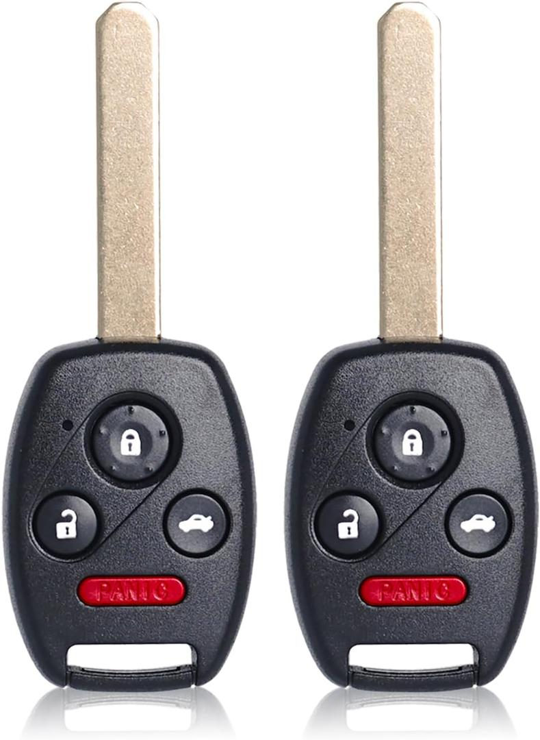 MechanMagic 2PCS Key Fob Remote Replacement Fits for Honda Civic EX Si Hybrid 2006 2007 2008 2009 2010 2011 2012 2013 Acura Mdx 2007-2013 N5F-S0084A Keyless Entry 4 Btns Remote Control 35111-SVA-306