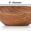 Salad Bowl Acacia Wood wooden bowl for food, serving salads, pasta, cereal or popcorn For Your Kitchen Wooden Serving Bowl (8"x 8" x 3")