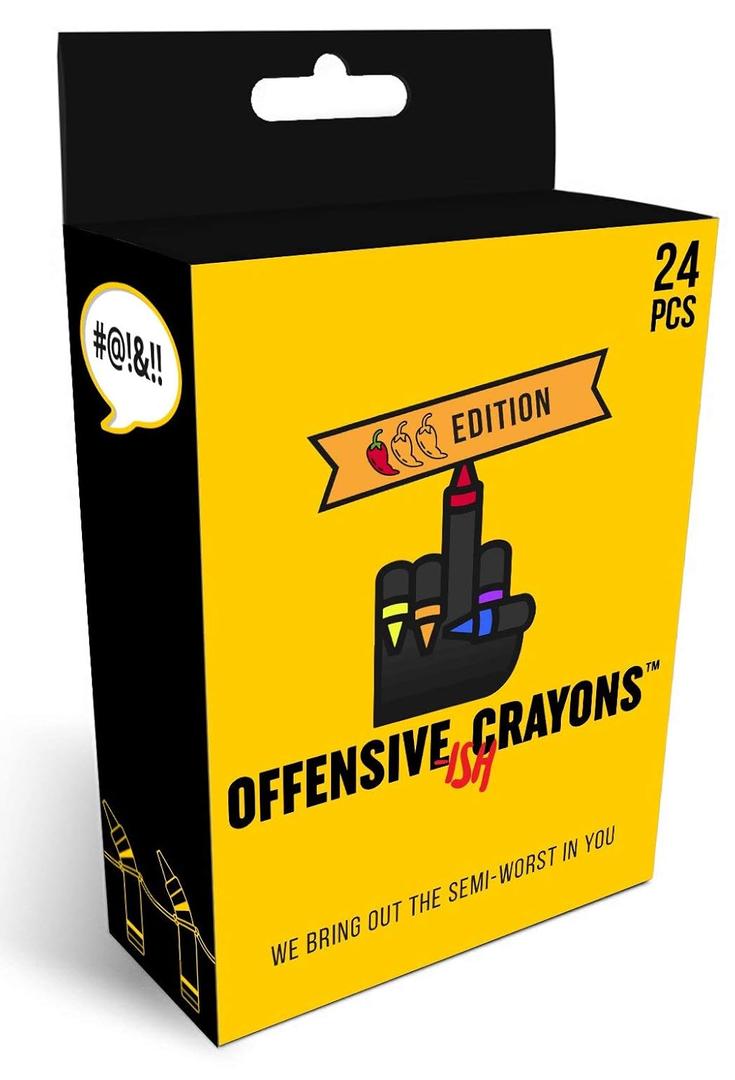 MilkToast Brands Offensive Crayons ISH Edition  HRFriendly Gag Gift, Funny Adult Humor for Office Parties, Secret Santa, White Elephant, Coworkers