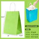 SHOPDAY 36 PCS Rainbow Kraft Paper Gift Bags with Handles, Medium Size 8 x 4.25 x 10.5 Inches, 6 Assorted Colors for Birthday, Wedding, Baby Shower, Multi-purpose Occasion