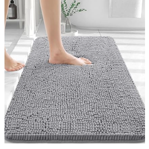 Deconovo Plush & Absorbent Bath Rug  Ultra Soft, Non-Slip, Quick-Dry, Machine Washable  Luxury Bathroom Mat for Comfort & Safety, Navy Blue-Stripe, 32x20 Inch