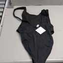 90s Trend One Piece Swimsuit Low Cut Sides Wide Straps High Legs for Women (Large, Black)