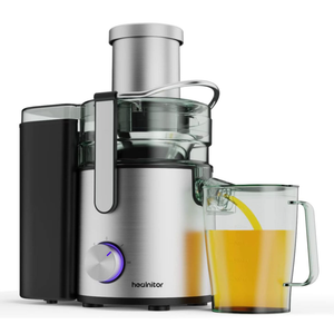 1000W 5-SPEED LCD Screen Centrifugal Juicer Machines Vegetable and Fruit, Healnitor Juice Extractor with Big Adjustable 3" Wide Chute, Easy Clean, BPA-Free, High Juice Yield, Silver