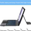 Folio Touch Keyboard Case for Samsung Galaxy Tab A9+/A11+ 11 inch - Slim Wireless Smart Touch Trackpad Keyboard Folio Tablet Cover - Backlit Keyboard with Kickstand for Tab A9 Plus 11" 2023 Black