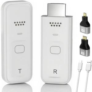 Wireless HDMI Transmitter and Receiver, 4K Decode 1080P Output Wireless HDMI, Portable Streaming Video and Audio to Monitor from PC/DV/TV Box/HDTV/Projector (100 Feet)