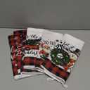 Preboun 6 Pcs Christmas Kitchen Towels Buffalo Check Plaid Dish Towels Winter Hand Towels Farmhouse Tea Towels Housewarming Gifts for Xmas Holiday Home Kitchen Decor