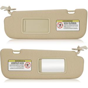 Left & Right Beige Sun Visor for Hyundai Elantra 2011-2015 (NOT fit GT Model), Driver & Passenger Side Sunvisor Replacement 852103X000TX 852203X000TX