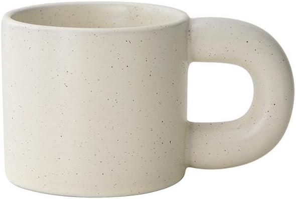 Chubby Tea Coffee Mug 300ml 10oz Round Handle Unique (Vanilla Speckle)