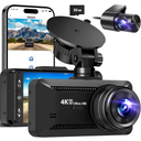 Dash Cam Front and Rear 4K/1080P, Dash Camera for Cars Build in WiFi, Full HD Dash Cam with APP Control, 3.94'' IPS Screen Dash Camera with 32GB SD Card, G-Sensor, 24Hr Parking Mote, Loop Recording
