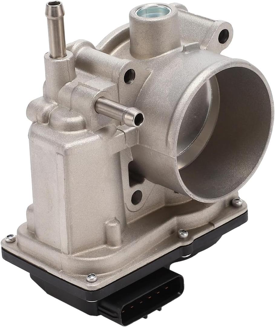Throttle Body Assembly, 61mm Throttle Body Actuator No.16119ET000/161199SE0A for Nissan Cube 09-14 1.8L, for Nissan NV200 Aluminum Alloy Black, 1 Pc