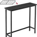 HollyHOME Narrow Console Table, 29.5" Slim Entryway Table, Sofa Stand, Hallway Shelf for Hallway, Bedroom, Living Room, Foyer, Black