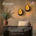 NativeSkins Ember Metal Wall Candle Sconce Set of Two Wall Candle Holders - Set of 2 Handcrafted Decorative Tea Light Sconces for Living Room Gold Tea Holder