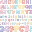 249 Pcs Bulletin Board Letters Set, 4 Inch Colorful Alphabet Numbers & Punctuation Cutouts with Adhesive Dots for Classroom Wall & School Decor (Pastel)