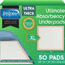 Inspire Extra Large Super Absorbent Disposable Bed Pads for Chronic Incontinence Ultra Thick and Absorbent Bed Pads Disposable Adult | Pee Pads for Adults (30" X 36" Pack of 50)