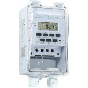 Goldlife Waterproof Programmable Timer Switch for Outdoor Indoor, Heavy Duty KG316T-F Digital Program Timer Controller 20 ON/Off Cycle 7-Day and 24-Hour 40A 110V, for Christmas/Light/Fountain Aerator