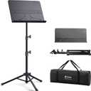 Vekkia Professional Portable Sheet Music Stand - Folding Adjustable Holder, with Carrying Bag, Sturdy for Instrumental Performance, Band & Travel (32-56inch)