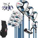 PGM G500 Mens Complete Golf Club Set  Titanium Driver, Draw-Biased Hybrid, High-Strength Irons, Forgiving Putter, Stand Bag with 5 Headcovers ([Right Hand][Length: Standard])