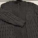 Long Sweaters for Women Cardigan Open Front Long Sleeve Plus Size Chunky Cable Knit Duster Cardigans with Pockets Winter Coat (X-Large, Black)