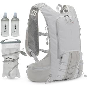 INOXTO Hydration Pack Backpack Water Backpack with 2L Leakproof Water Bladder, Running Hydration Vest for Man, Daypack for Cycling Motocross Climbing Trail Running (Gray)