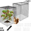 Garden Wire Cloches For Plants Extra Large 13.2" X13.2" X16.7" Rustproof Plant Cages For Outdoor Plants Protectors From Animals With Openable Top Cover & Stakes Plant Cages To Keep Animals Out (2 PCS)