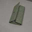 GOIACII Women's Wallet RFID Blocking Credit Card Holder Ladies Clutch Purse with Zipper Coin Pocket Embossed Flower Green