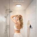 Combuh Battery Operated Shower Light Waterproof Inside, Rechargeable Motion Sensor Ceiling Lights Battery Powered with Remote, No Wiring Magnetic Cordless LED Overhead Lighting for Closet Hallway