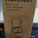 HBTower Step Ladder Folding Step Stool for Adults with Anti-Slip Pedal,330 lbs Capacity for Kitchen, Home,White