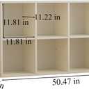 Wood 8-Compartment Storage Cabinet 8-Cube Storage Cabinet Organizer Wooden Cubby Bookshelf White 2 tier Open Cabinet Qquare Cubby Shelf for Home Office Living Room (8-Cube, 11 in Shelf Opening)