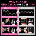 UNA GELLA Extra Short Almond Nail Tips Full Cover 216PCS Gel Nail Tips Short Almond Shaped Nails Tips Soft Gelly Gel Clear Fake Nails Tip for Acrylic Nail Tip Soak Off Home DIY Salon Nails 12 Sizes