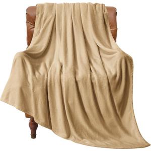 BEDELITE Fleece Blanket Light Camel Throw Blankets for Couch & Bed, Luxury Plush Cozy Fuzzy Blanket 50" x 60", Super Soft Warm Lightweight Throw Blanket for Travel Camping