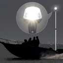 Telescoping Stern Light Anchor Light LED Extension Boat Navigation Lights Pole with Base USCG 2 NM All Round White Detachable Plug in 10-30 Volts From 29 to 43 Inches