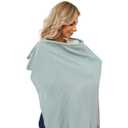 PPOGOO Muslin Nursing Cover for Baby Breastfeeding, Breathable Privacy Nursing Covers for Mom 100% Cotton Breastfeeding Cover with Rigid Hoop for Mother Nursing Apron (Light Green)