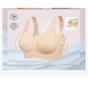 OEAK Womens Wireless Jelly Bra Plus Size Supportive Seamless Bras Full Coverage Push Up Comfortable No Underwire Tshirt Bras Small