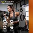 Magnetic Phone Holder for Gym, Strong Magnetic Phone Mount, 360 Rotation Cell Holder Compatible with Magsafe iPhone, Gym Essentials Accessories for Workouts