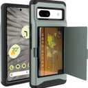 Case Compatible with Google Pixel 7a, Dual Layer Shockproof Hidden Card Slot Wallet Case Compatible with Google Pixel 7a, Sage Green