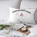 God's Silliest Goose Funny Christian Pillow Covers 12x20, Christian Room Decor, Western Pink Cowgirl Hat Silly Goose Decorative Lumbar Pillow Covers for Home Bedroom Living Room