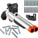 Cool Toy Shotgun Look Real Double-Иarreled Toy Gun with Sight Fake Soft Bullet Realistic foan Blasters Guns Shooting Game for Ages 8-12 Years Old