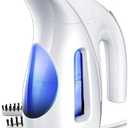 HiLIFE Steamer for Clothes, Portable Handheld Clothing Steamer, 240ml Big Capacity, 700W, Strong Power, Fabric Quick Wrinkle Remover with Brush for Home, Office, Travel (ONLY 120V) -Blue