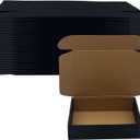 24 Pack 8x6x2 inches Black Shipping Boxes, Corrugated Mailer Boxes, Packaging Boxes for Products, Recyclable Cardboard Box, Flat Literature Mailers for Gifts, Small Business by Mailing