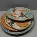 Tauto 8 Pcs Boho Wall Basket Decor Decorative Bulrush Woven Basket Wall Decor Art Round Farmhouse Hanging Baskets for Kitchen Rustic Home Summer Decorations, Multi Sizes(Farmhouse) 